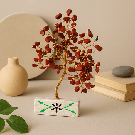 Red Jasper Gemstone Tree, 160 Stones - SHAMTAM.COM