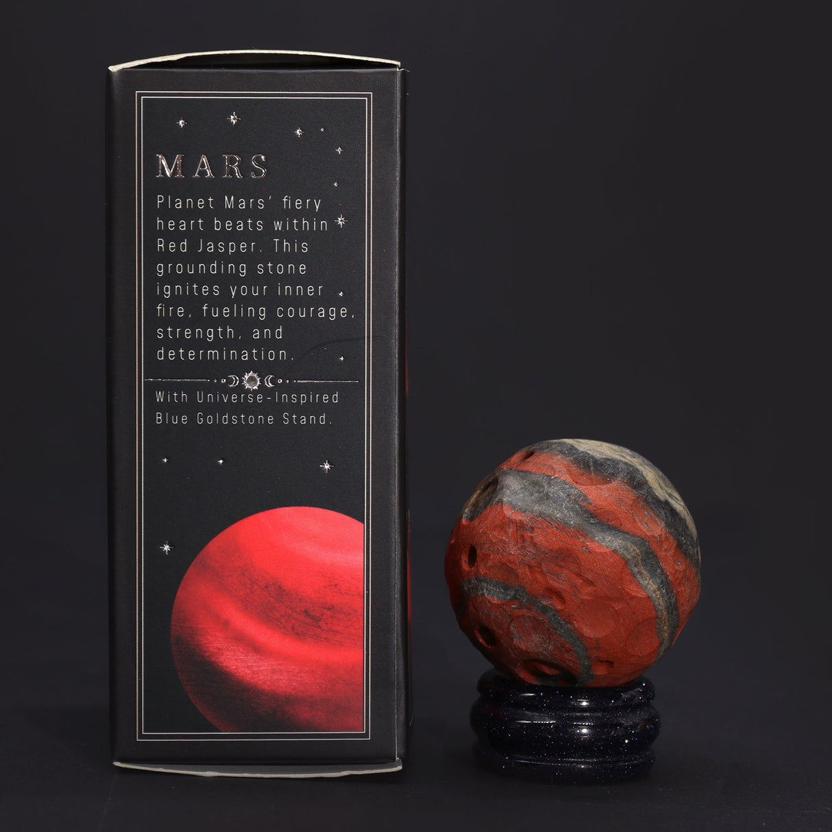 Red Jasper Planet on a Sola Goldstone Stand (MARS) - SHAMTAM.COM