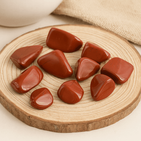 Red Jasper Tumbled Stones, 24 Pieces - SHAMTAM.COM