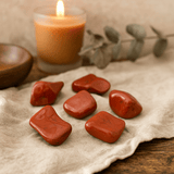 Red Jasper Tumbled Stones Set, 6 Pieces - SHAMTAM.COM