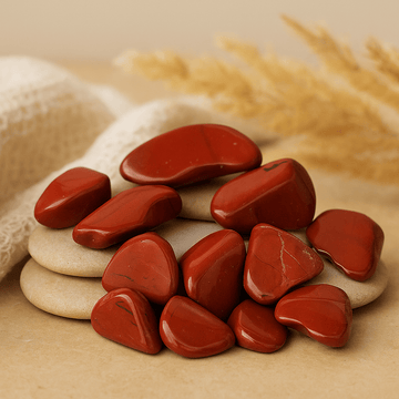 Red Jasper Tumbled Stones XL, 18 Pieces