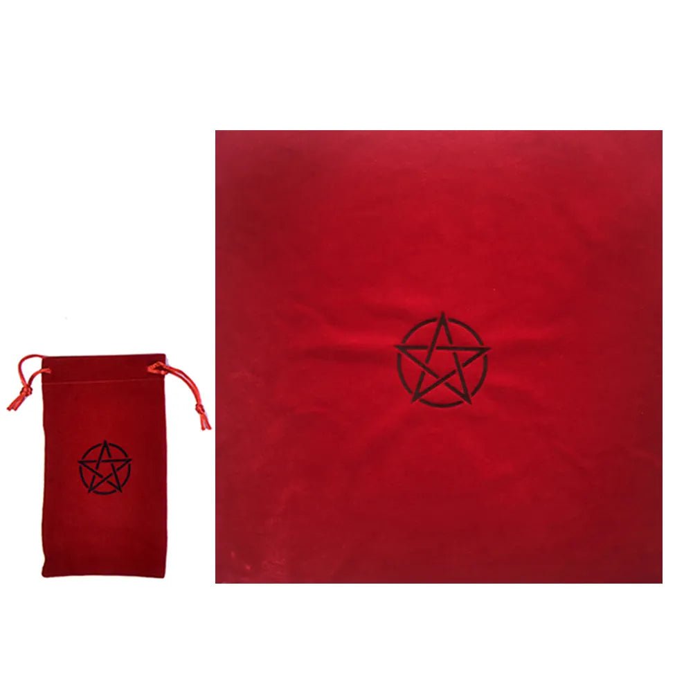 Red Pentagram Tarot Tablecloth with Bag - SHAMTAM