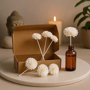 Reed Diffuser Flowers Carnation Sola Wood, 12 Pieces - SHAMTAM.COM