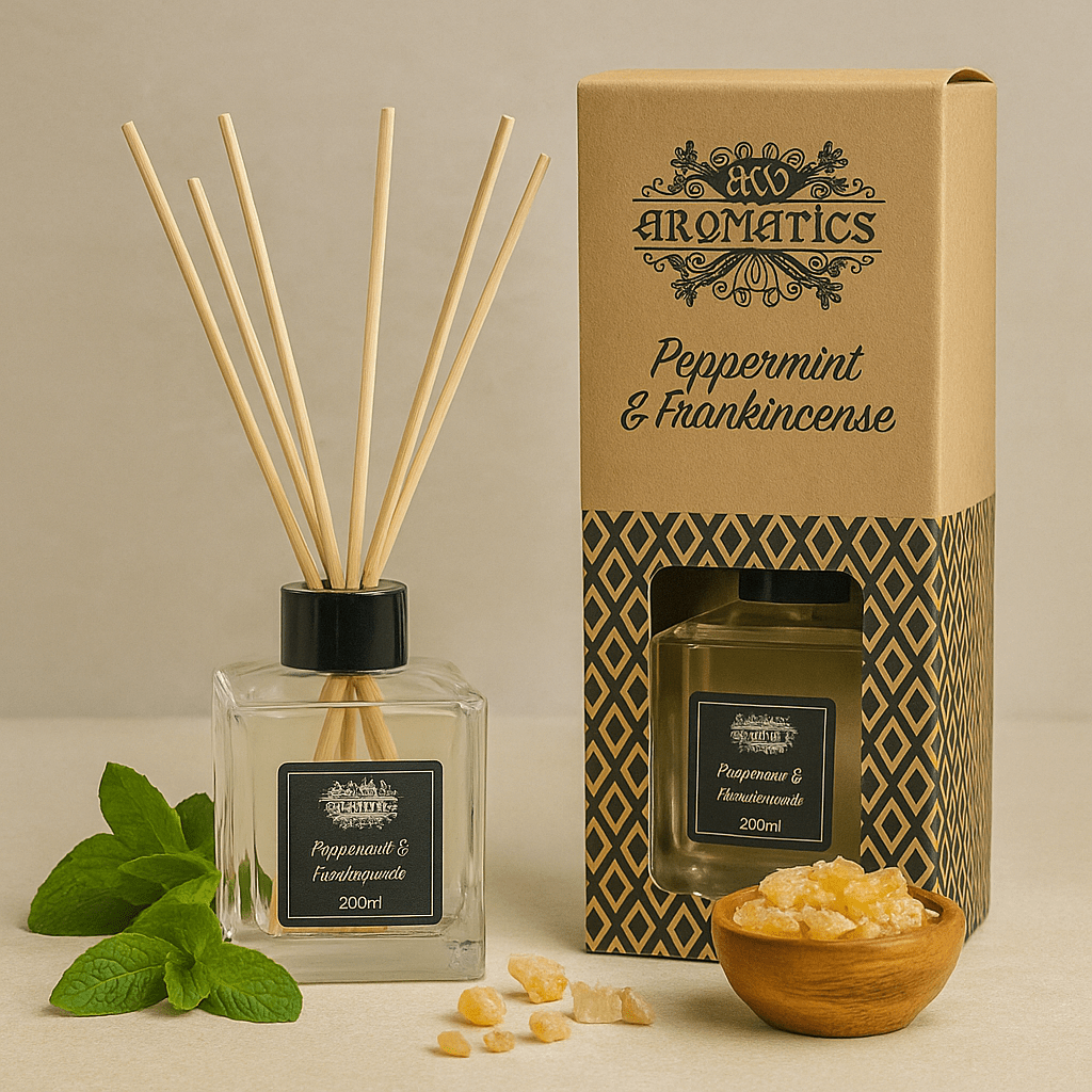 Reed Diffuser Peppermint and Frankincense 200ml - SHAMTAM.COM