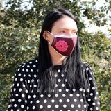 Fashion Face Mask - Red Mandala Heart (Adult) - SHAMTAM.COM