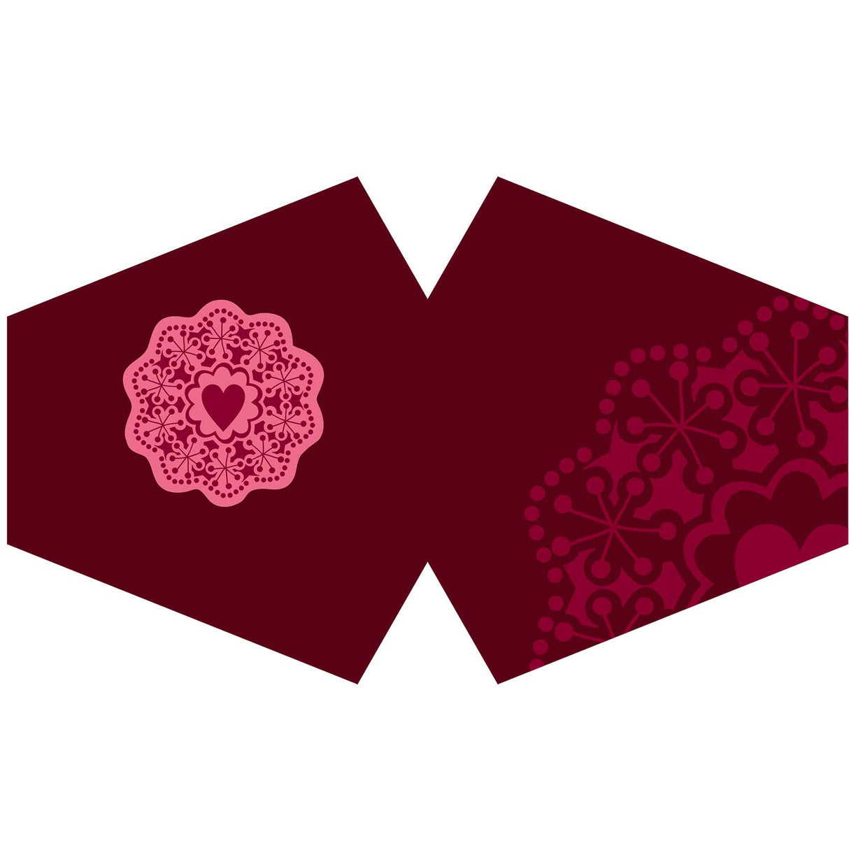 Fashion Face Mask - Red Mandala Heart (Adult) - SHAMTAM.COM