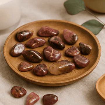 Rhodonite Tumbled Stones 24 Pieces