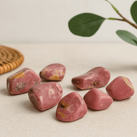 Rhodonite Tumbled Stones Extra Large 18 Piece Set - SHAMTAM.COM