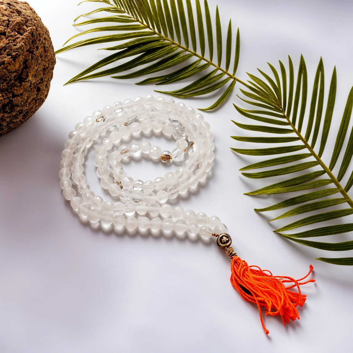 108 Bead Mala - Rock Crystal Japa Mala - SHAMTAM.COM