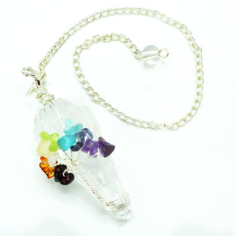 Rock Quartz Pendulum Seven Chakra Magic Crystal Gemstone - SHAMTAM.COM