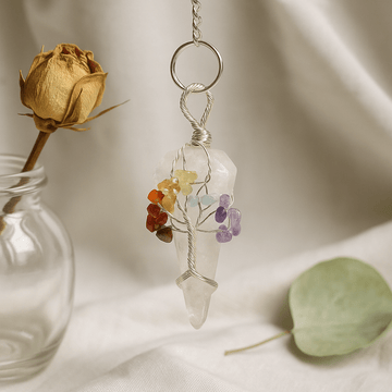 Rock Kwarts Kristallen Pendel met Ketting