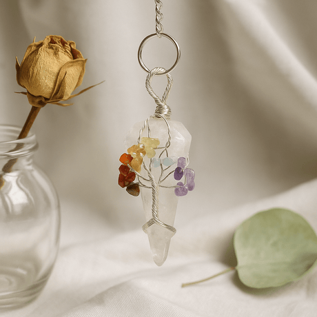 Rock Quartz Crystal Pendulum with Chain - SHAMTAM.COM