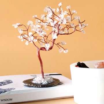 Rock Quartz Crystal Tree Black Agate Base 100-Gemstones