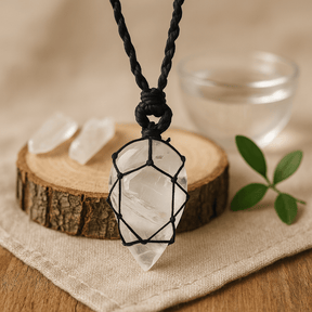 Rock Quartz Pendant Teardrop Adjustable String - SHAMTAM.COM