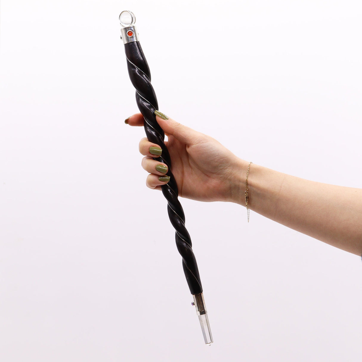 Extra Large Twisted Wood and Rock Quartz Wand - SHAMTAM.COM