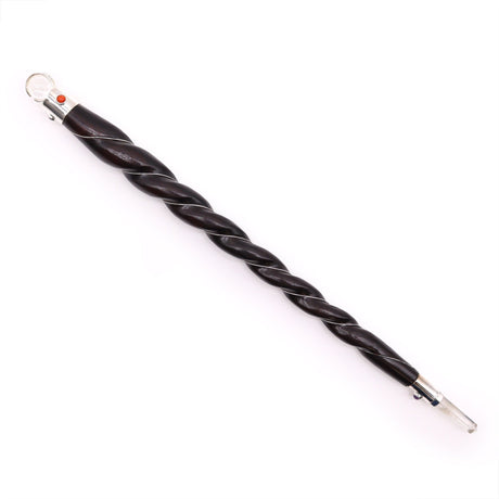Extra Large Twisted Wood and Rock Quartz Wand - SHAMTAM.COM