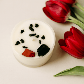 Root Chakra Crystal Candle - Black Oud - SHAMTAM.COM
