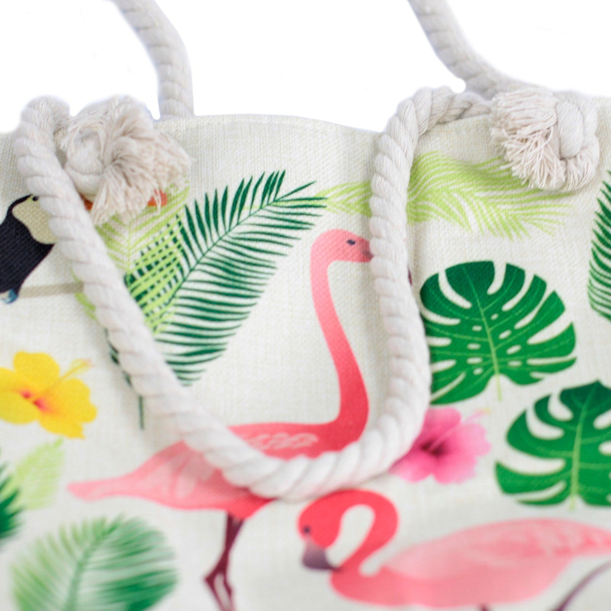 Rope Handle Bag - Flamingo & More - SHAMTAM.COM