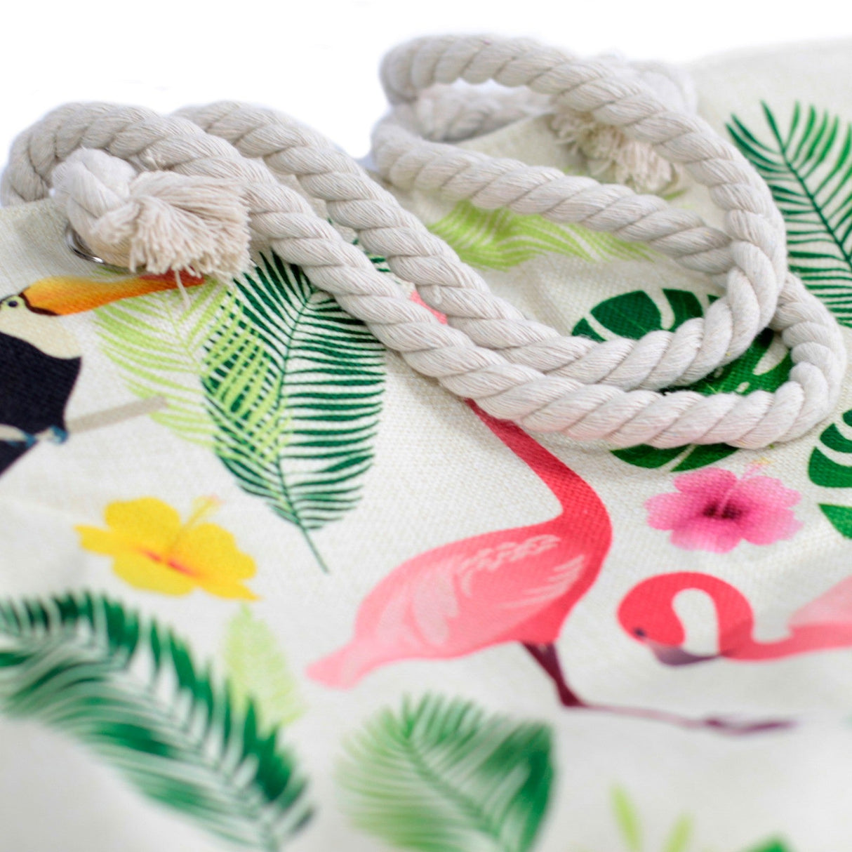 Rope Handle Bag - Flamingo & More - SHAMTAM.COM