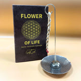 Flower of Life Rope Incense and Silver Plated Burner Set - SHAMTAM.COM