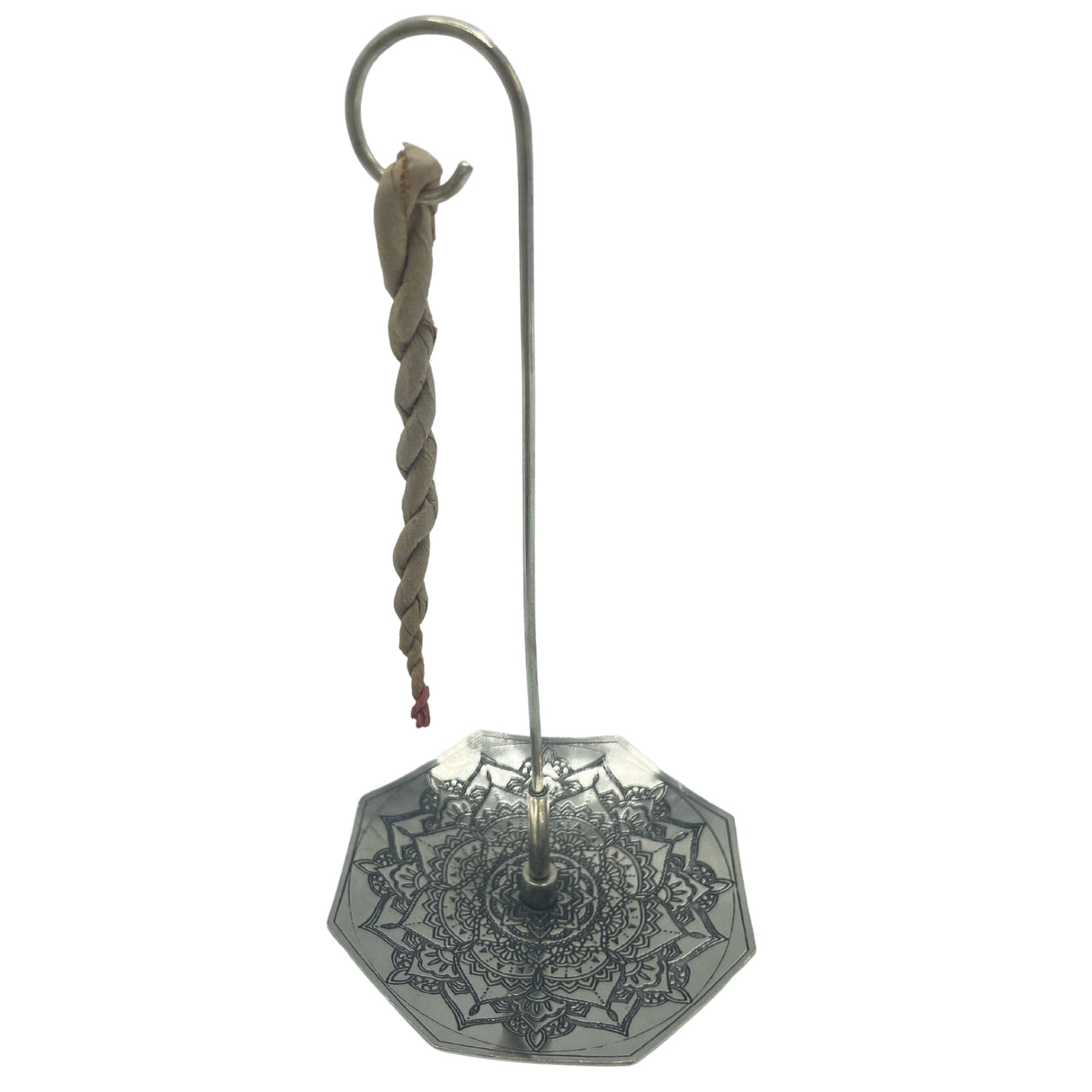 Mandala Flower Rope Incense and Silver Plated Burner Set - SHAMTAM.COM