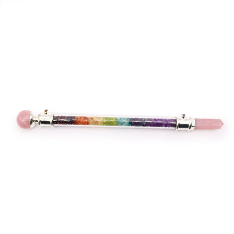 7 Chakra Healing Wand - Rose Quartz Crystal - SHAMTAM.COM
