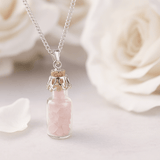 Rose Quartz Bottle Pendant Necklace - SHAMTAM.COM