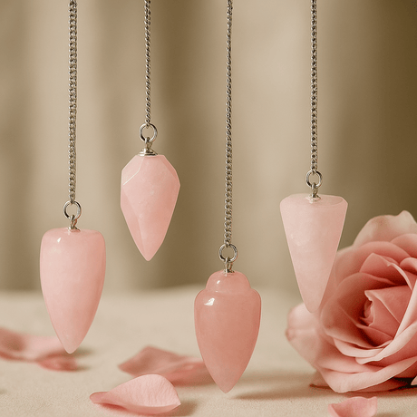 Rose Quartz Crystal Dowsing Pendulum - SHAMTAM.COM
