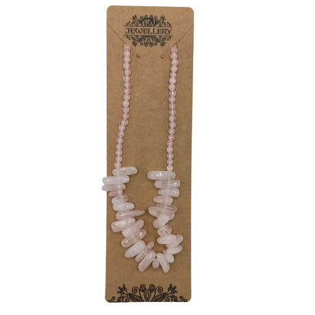 Rose Quartz Necklace - Longstone Gem Crystal - SHAMTAM.COM