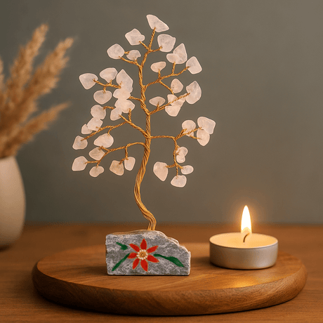 Rose Quartz Crystal Tree - 80 Gemstones - SHAMTAM.COM