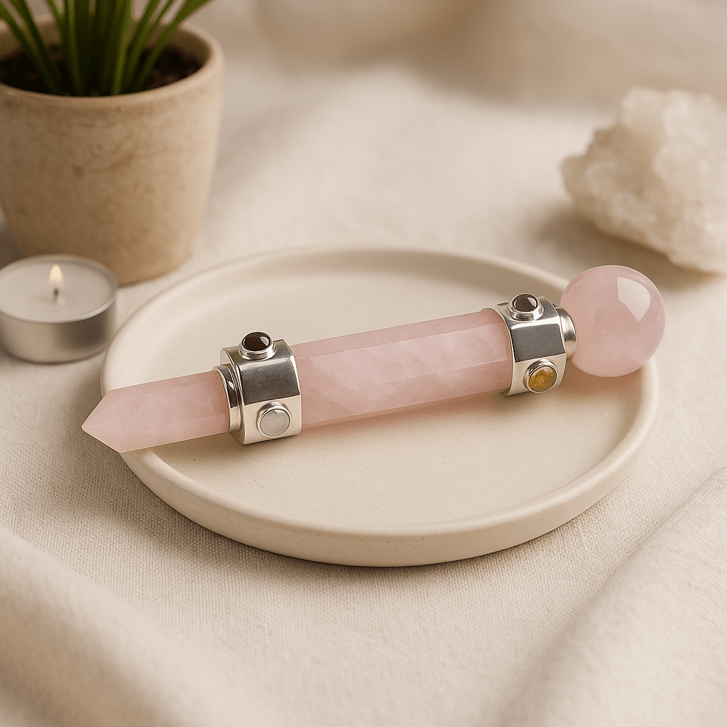 Rose Quartz Crystal Wand Hexagonal 12cm - SHAMTAM.COM