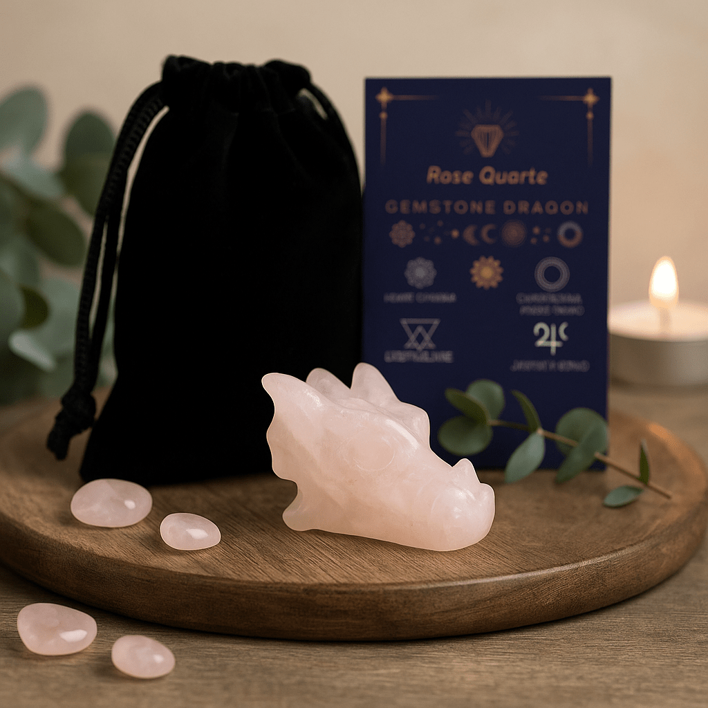 Rose Quartz Dragon Head Carving, 45x30x28mm - SHAMTAM.COM