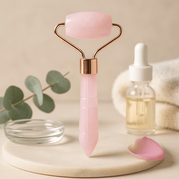 Rosenkvarts ansigtsrulle massager