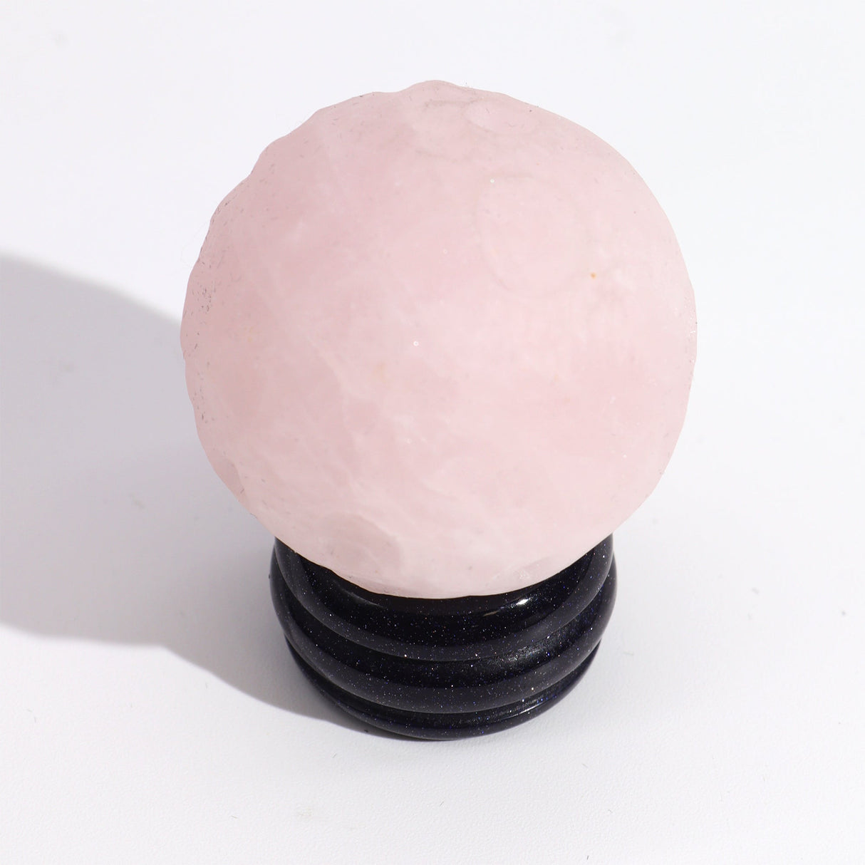 Rose Quartz Planet on a Sola Goldstone Stand (VENUS) - SHAMTAM.COM