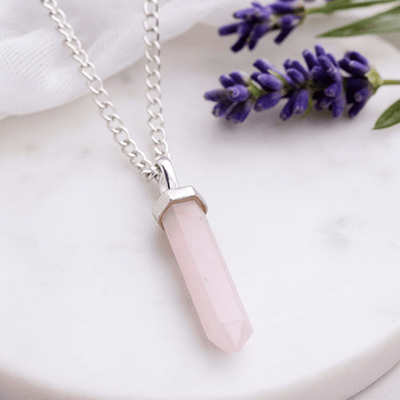 Ciondolo Punta di Quarzo Rosa
