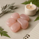 Rose Quartz Tumbled Stones, 24 Medium Pieces - SHAMTAM.COM