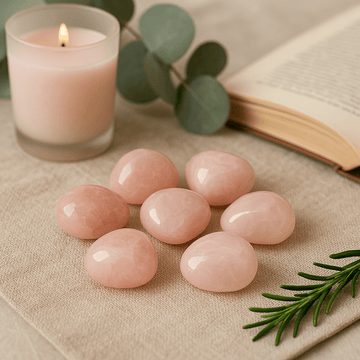 Kamienie Rose Quartz polerowane duże afrykańskie 6 sztuk