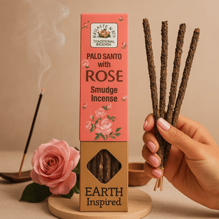 Bâtons d'encens de purification à la rose, paquet de 9