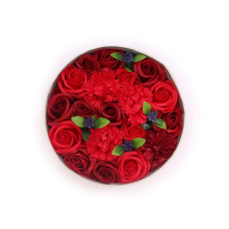 Soap Flowers Round Box - Classic Red Roses - SHAMTAM.COM