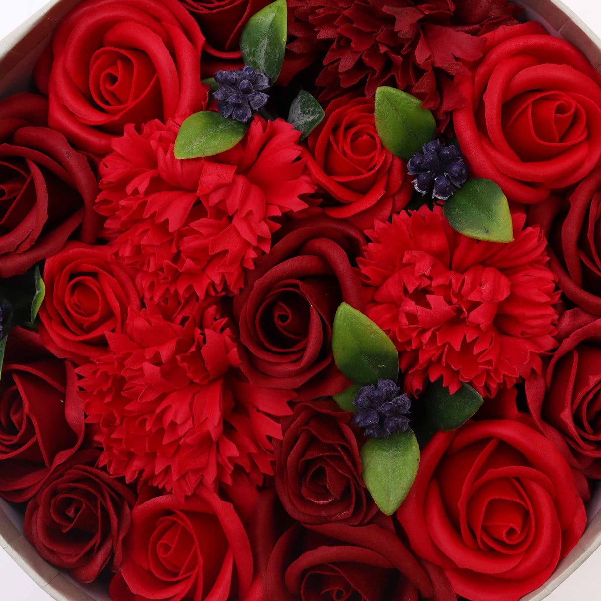 Soap Flowers Round Box - Classic Red Roses - SHAMTAM.COM