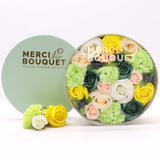 Soap Flowers Round Box - Spring Celibrations - Yellow & Greens - SHAMTAM.COM