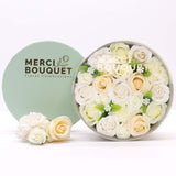 Soap Flowers Round Box - Wedding Blessings - White & Ivory - SHAMTAM.COM