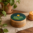 Round Enamelled Box - Stay Wild Moon Child — styled in a warm, naturally lit interior