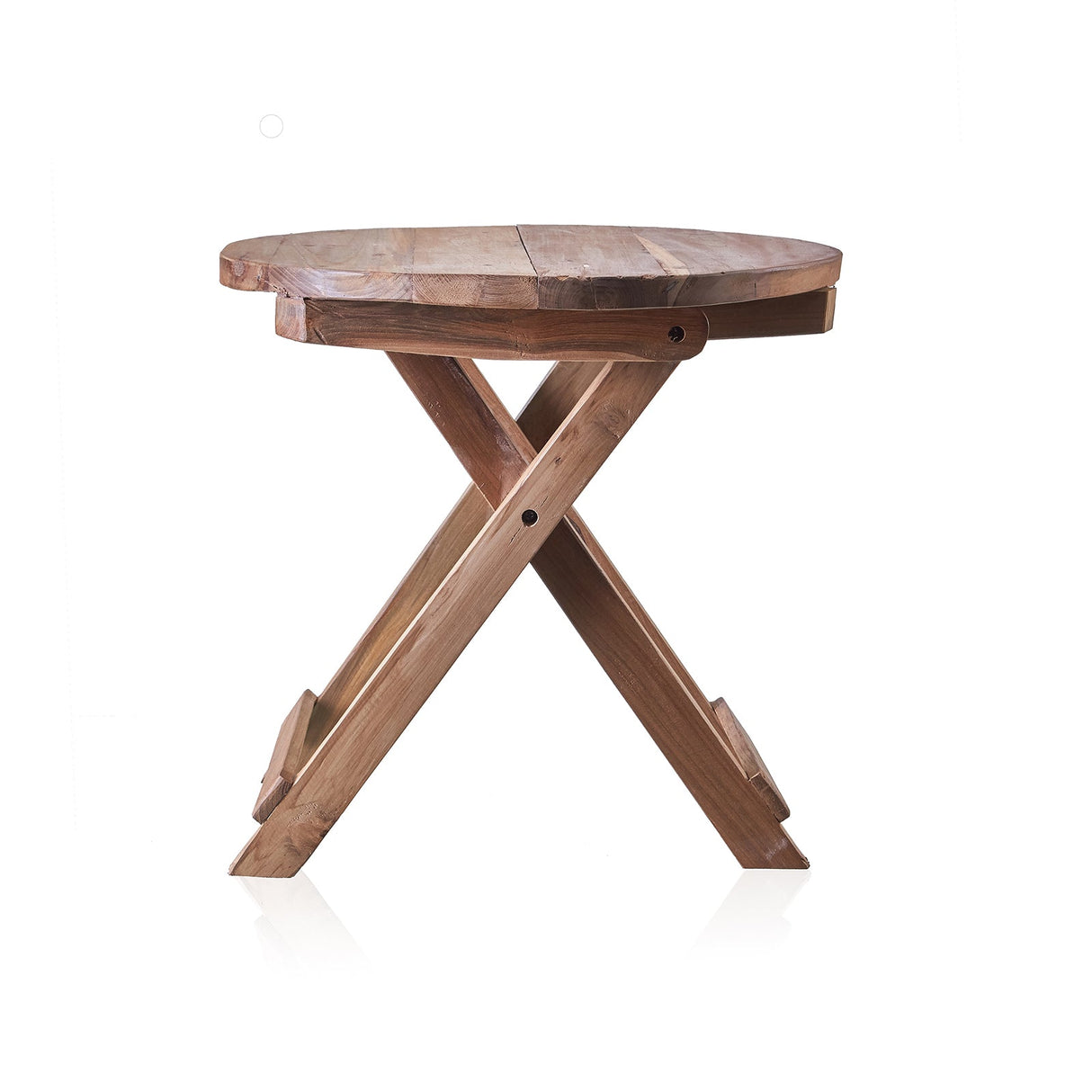 Round Folding Coffee Table - 50cm - Recycled Wood - SHAMTAM.COM