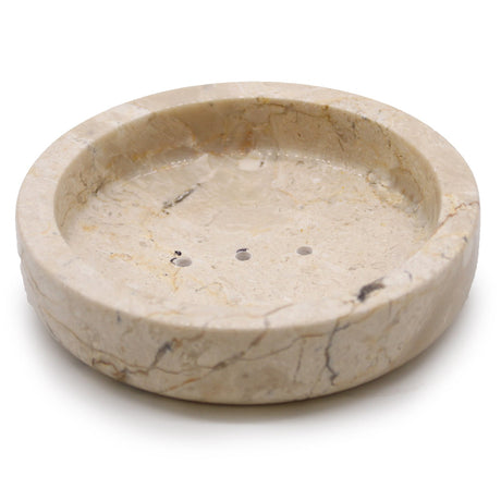 Round Honey Marble Flat Soap Dish - SHAMTAM.COM