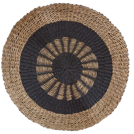 Seagrass Rug Black & Tan - Inner Sun - 1m - SHAMTAM.COM