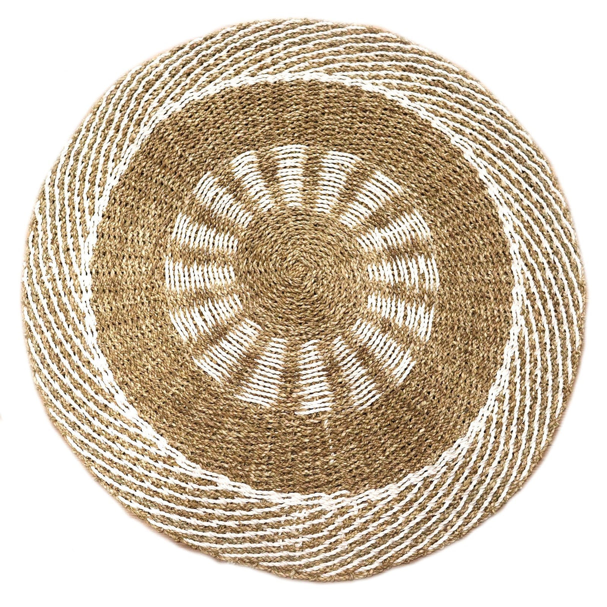 Seagrass Rug White & Tan - Inner Sun - 1m - SHAMTAM.COM