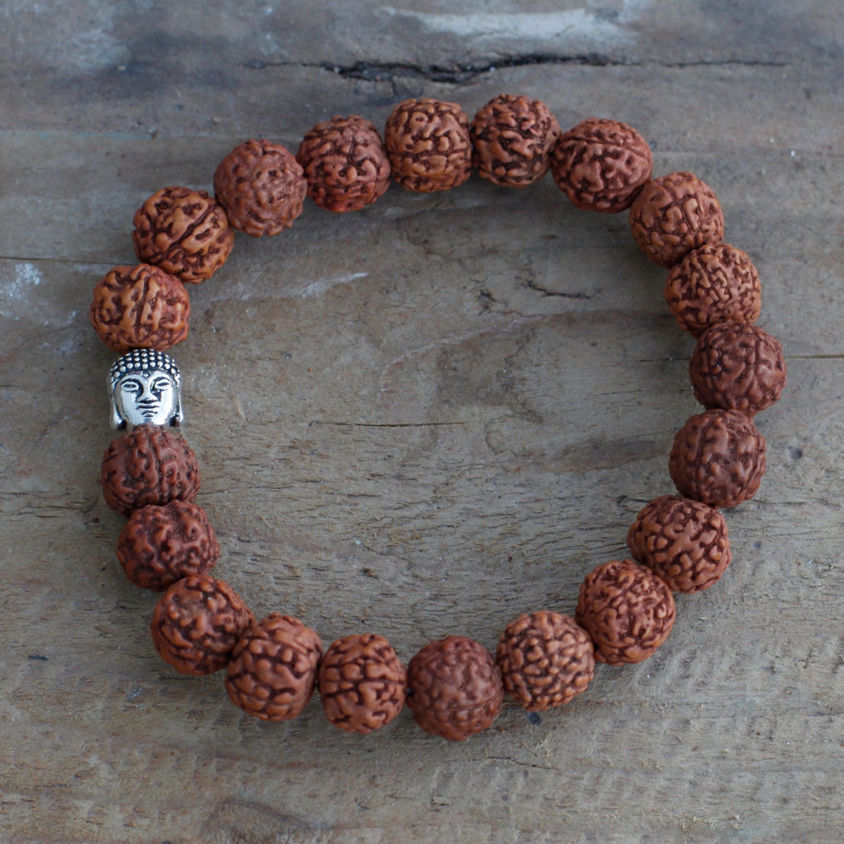 Rudraksha Bracelet Buddha Mala - Natural - SHAMTAM.COM