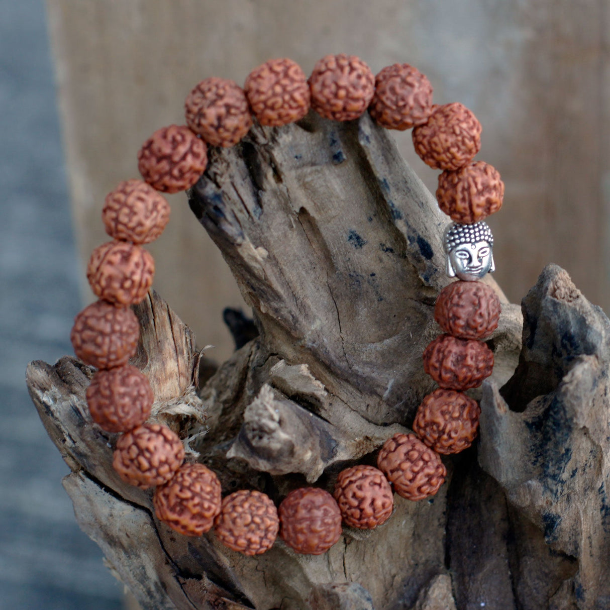 Rudraksha Bracelet Buddha Mala - Natural - SHAMTAM.COM