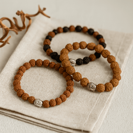 Rudraksha Buddha Bangles Assorted Designs - SHAMTAM.COM
